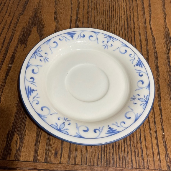 Lenox Other - Lenox Chinastone White Saucer with Blue Floral Scroll Border